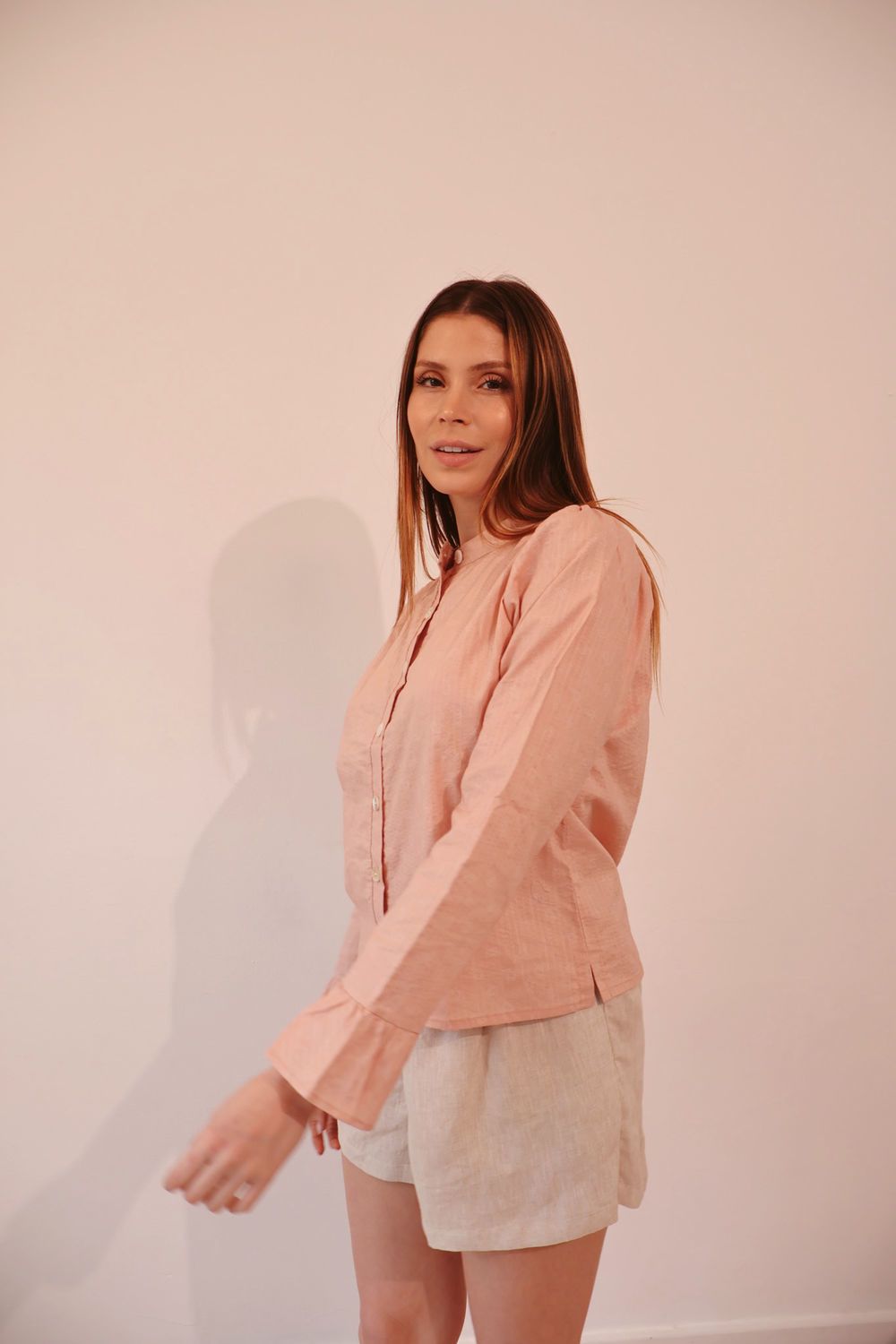 Camisa Mara rosado pastel s