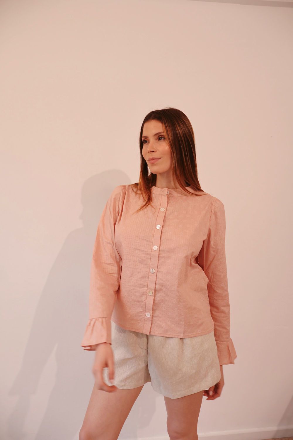 Camisa Mara rosado pastel s